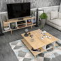 Hanah Home Akya Mesa de Centro Roble y Blanco